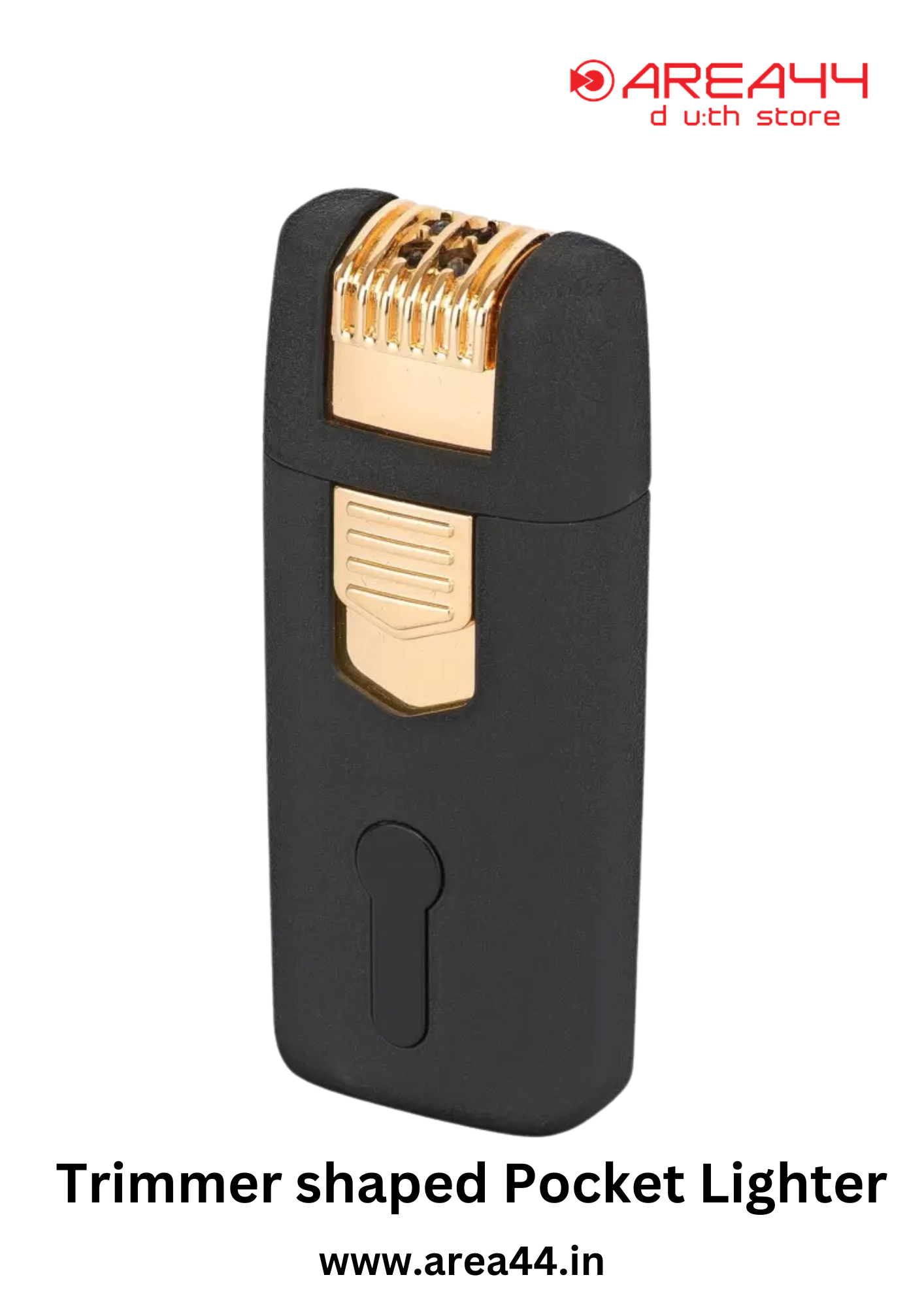 Area44 Stylish Flameless USB Rechargeable Trimmer Shape Cigarette Lighter Windproof Pocket Lighter (Black)