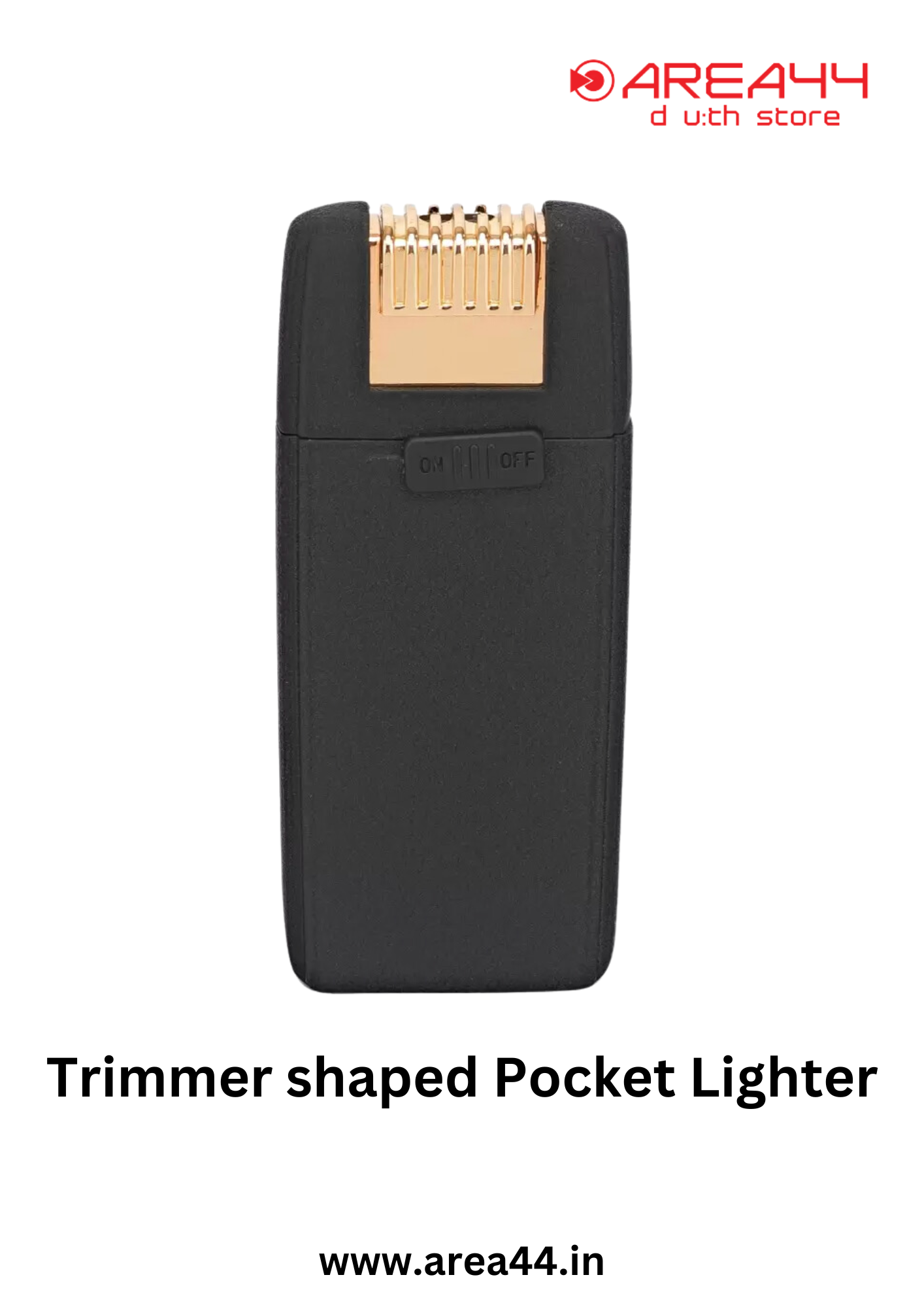 Area44 Stylish Flameless USB Rechargeable Trimmer Shape Cigarette Lighter Windproof Pocket Lighter (Black)