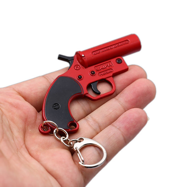 Exclusive PUBG Flare Gun Metal Keychain, Player Unknown BattleGrounds Key Chain/Key Ring