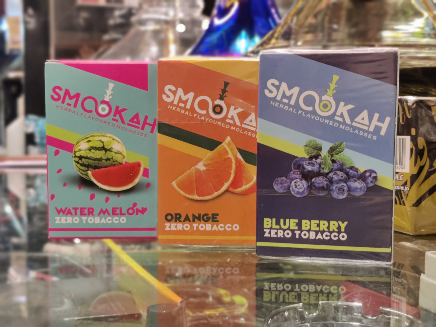 SMOOKAH HERBAL HOOKAH FLAVOURS -Orange , Watermelon , Blueberry (Pack Of 3)