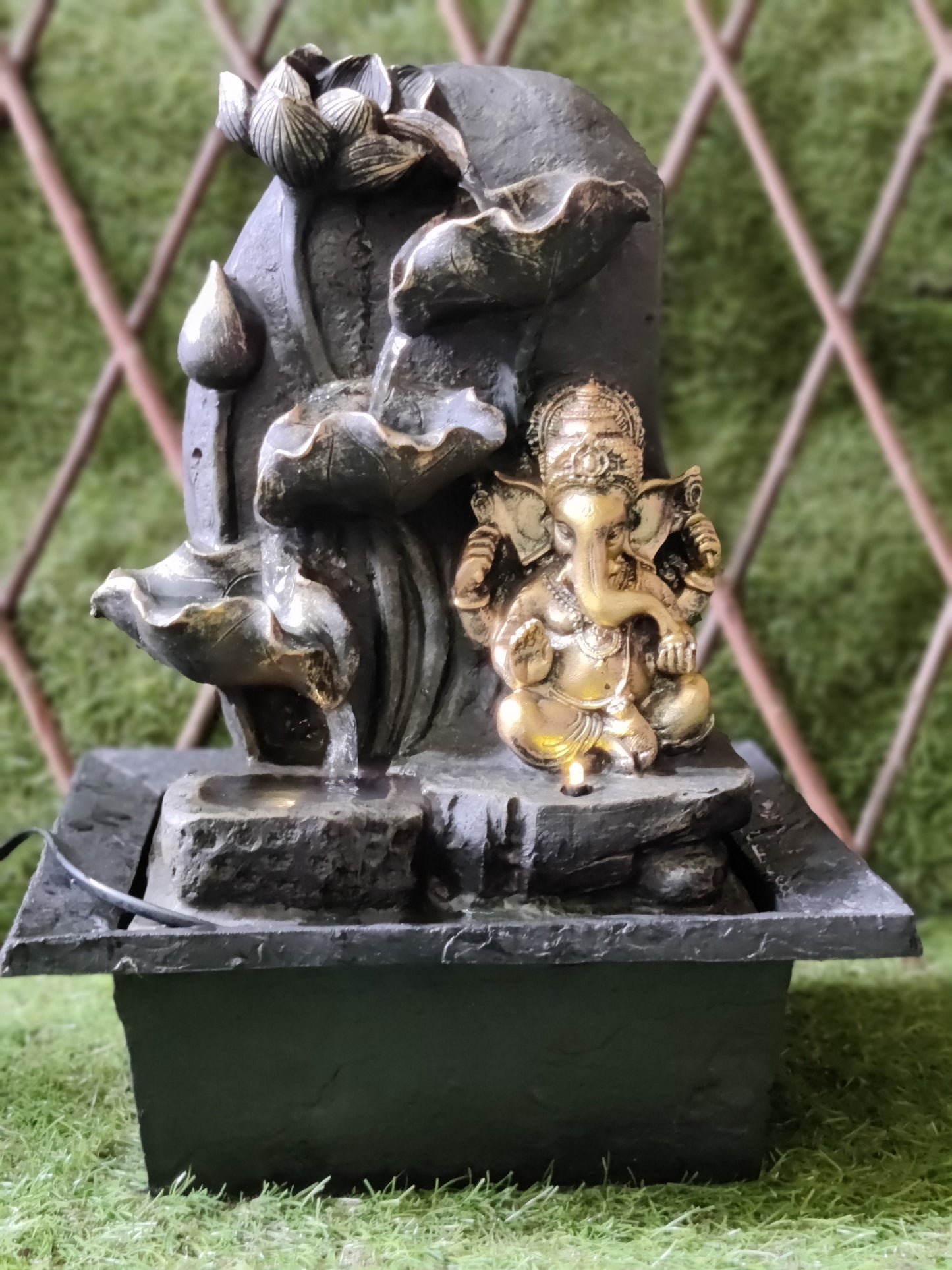 Area44 Exclusive Lord Ganesh Indoor Fountain (Multiple Steps,14 inch tall)