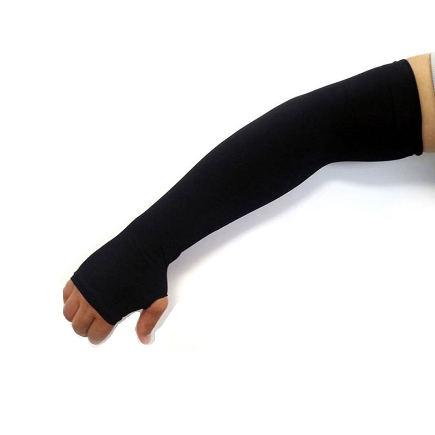 Buy Fingerless Black arm sleeves Stretchable Long full Arm Sleeves for men or arm sleeves for bikers