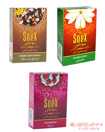 SOEX HERBAL HOOKAH FLAVOUR - DOUBLE APPLE ,BOMBAY PAN MASALA ,STRAWBERRY (Pack of 3)