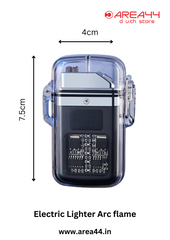 Transparent Electric Lighter with Digital Display and Flashlight Type C Rechargeable USB Lighter, Plasma Arc Lighter Waterproof and Windproof Flameless Cool Lighter for Camping Hiking Outdoor Activities