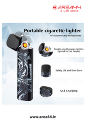 Cool Lighters Mini Electric Lighters USB Lighter Rechargeable ARC Ultra Thin Windproof Lighter Plasma Lighter with LED Battery Indicator (Tiger)