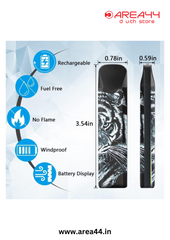 Cool Lighters Mini Electric Lighters USB Lighter Rechargeable ARC Ultra Thin Windproof Lighter Plasma Lighter with LED Battery Indicator (Tiger)