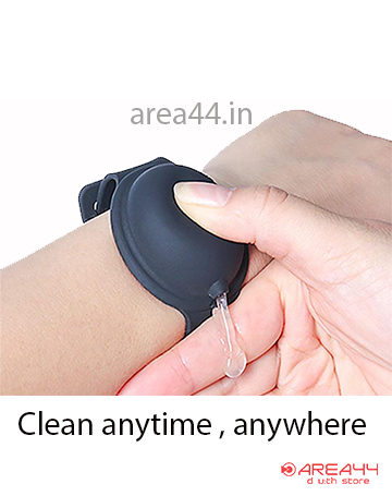 buy unique and quirky item online as refillable wrist band hand sanitizer dispenser with bottle