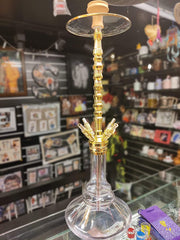 Area44 Premium Maharaja Hookah Sheesha with 4 Silicon Pipes/Hoses (30 inches, Golden)
