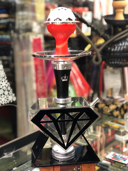 Area44 Original Russian Diamond Acrylic Hookah with LED Remote Controlled Led Lighting (Multicolor,12 inches)