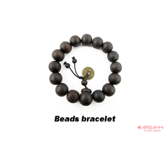 AREA44 Wood Beads Bracelet Asian Buddha Beads Wrist Band