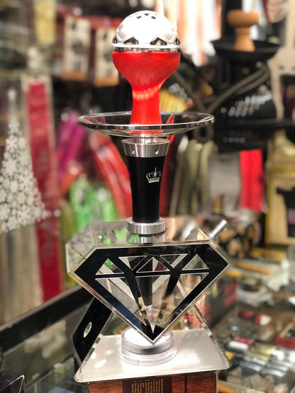 Area44 Original Russian Diamond Acrylic Hookah with LED Remote Controlled Led Lighting (Multicolor,12 inches)