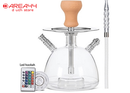 Area44 Original Small Golu Molu Acrylic Hookah with LED Remote Controlled Led Lighting (Multicolor,12 inches)