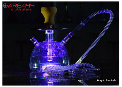 Area44 Original Small Golu Molu Acrylic Hookah with LED Remote Controlled Led Lighting (Multicolor,12 inches)