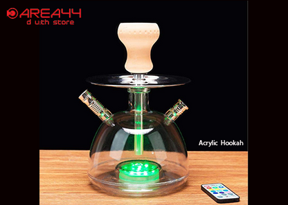 Area44 Original Small Golu Molu Acrylic Hookah with LED Remote Controlled Led Lighting (Multicolor,12 inches)