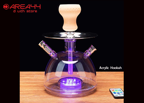 Area44 Original Small Golu Molu Acrylic Hookah with LED Remote Controlled Led Lighting (Multicolor,12 inches)