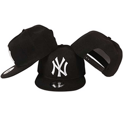 Buy Solid NY Hip Hop Cap Cotton Embroidered Snapback Baseball in black and white color
